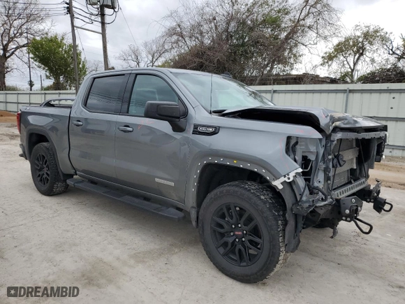 2021 GMC Sierra 1500 Elevation with VIN 3GTU9CED4MG445329, listed as a Copart auction lot 89328195 with 74,713 mi miles and Salvage Title. Bid and sale history available at carsss.com. Image 4.