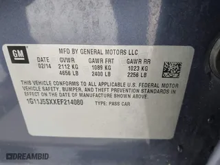 2014 Chevrolet Malibu LTZ with VIN 1G11J5SXXEF214080, listed as a IAAI auction lot 42046009 with 168,343 mi miles. Bid and sale history available at carsss.com. Image 9.