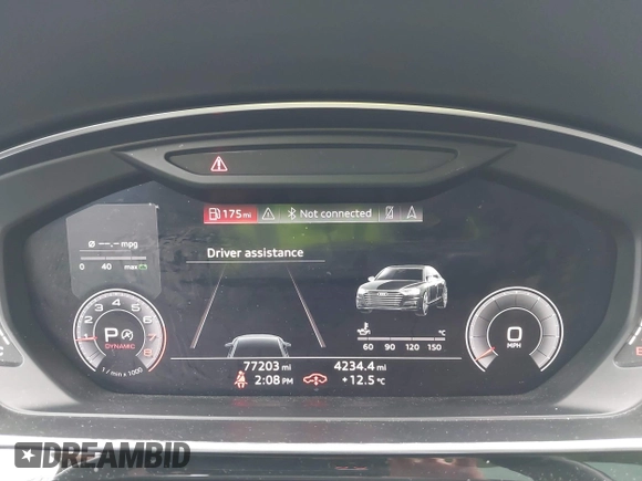 2019 Audi A8 L with VIN WAU8DAF83KN007358, listed as a IAAI auction lot 41540352 with 77,203 mi miles. Bid and sale history available at carsss.com. Image 7.