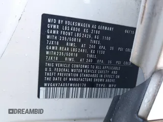 2015 Volkswagen Tiguan SE with VIN WVGAV7AX5FW600170, listed as a IAAI auction lot 41460660 with Not provided miles and . Bid and sale history available at DreamBid. Image 9.
