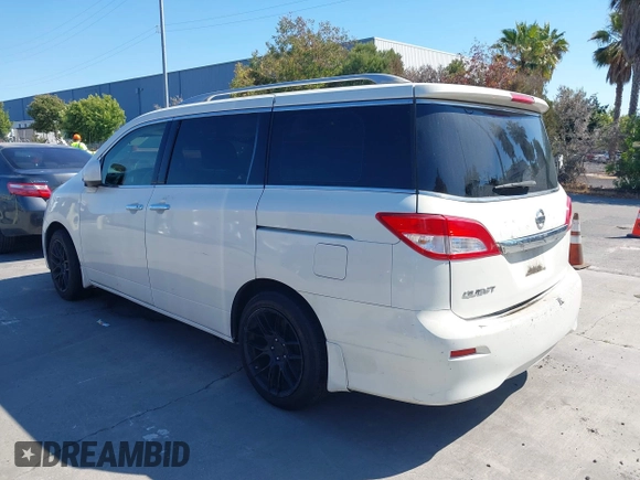2014 Nissan Quest S with VIN JN8AE2KP7E9107596, listed as a IAAI auction lot 42745979 with 180,780 mi miles and . Bid and sale history available at DreamBid. Image 3.