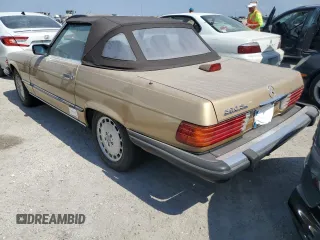 1987 Mercedes-Benz 560 with VIN WDBBA48D3HA058841, listed as a Copart auction lot 76201444 with 143,825 mi miles and Salvage Title. Bid and sale history available at carsss.com. Image 2.