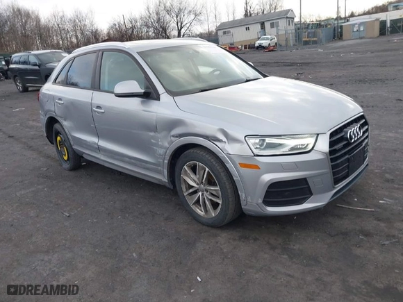 2017 Audi Q3 Premium with VIN WA1ECCFS1HR014286, listed as a IAAI auction lot 41582743 with 105,585 mi miles. Bid and sale history available at carsss.com. Image 1.