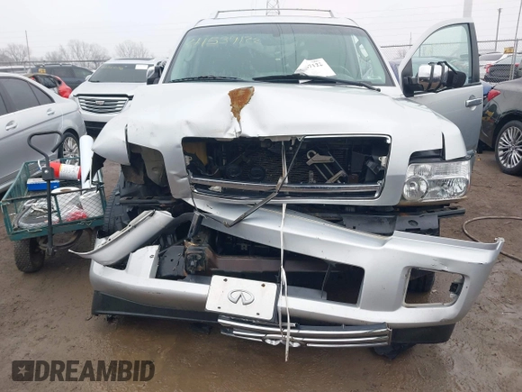 2006 Infiniti QX56 with VIN 5N3AA08C56N810383, listed as a IAAI auction lot 41537122 with 213,814 mi miles. Bid and sale history available at carsss.com. Image 6.