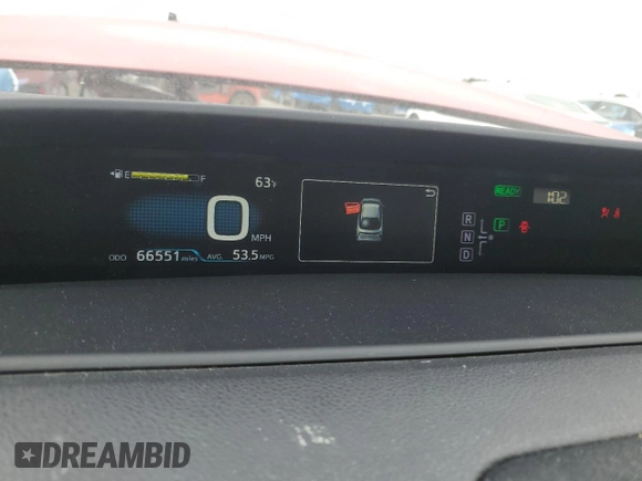 2017 Toyota Prius Two with VIN JTDKARFU0H3533240, listed as a Copart auction lot 53893145 with 66,551 mi miles and Salvage Title. Bid and sale history available at DreamBid. Image 9.