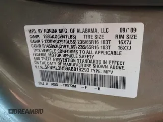 2010 Honda Odyssey EX with VIN 5FNRL3H59AB019293, listed as a IAAI auction lot 42769362 with 256,541 mi miles and . Bid and sale history available at DreamBid. Image 9.