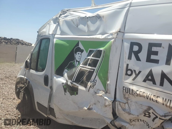 2023 Ram ProMaster Cargo with VIN 3C6LRVBG0PE540211, listed as a Copart auction lot 57310074 with 7,907 mi miles and Salvage Title. Bid and sale history available at carsss.com. Image 8.