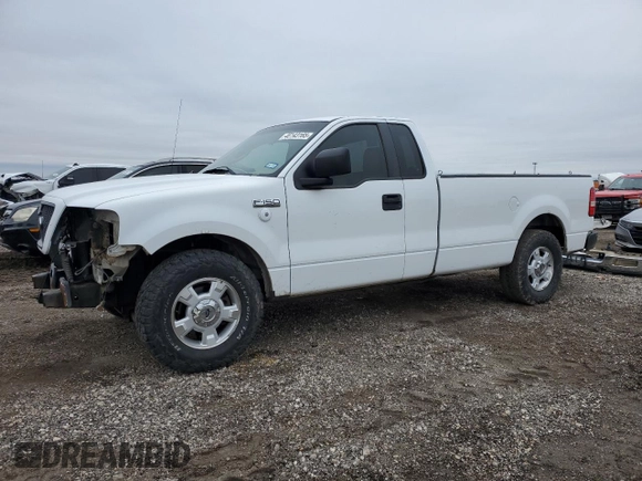 2008 Ford F-150 XL with VIN 1FTRF12WX8KB87907, listed as a Copart auction lot 46143165 with 210,446 mi miles and Salvage Title. Bid and sale history available at carsss.com. Image 1.