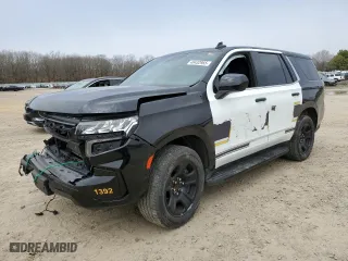 2021 Chevrolet Tahoe Commercial with VIN 1GNSCLED8MR431904, listed as a Copart auction lot 48432955 with 61,258 mi miles and Salvage Title. Bid and sale history available at carsss.com. Image 1.
