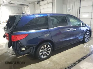 2023 Honda Odyssey EX-L with VIN 5FNRL6H68PB076152, listed as a Copart auction lot 47424605 with 14,742 mi miles and Salvage Title. Bid and sale history available at carsss.com. Image 3.