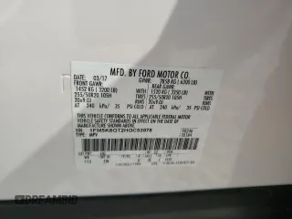2017 Ford Explorer Sport z VIN 1FM5K8GT2HGC53978, wystawiony jako Copart lot #53263645 z przebiegiem 133 881 mil mil oraz Szkoda całkowita • Salvage title. Historia ofert i sprzedaży dostępna na DreamBid. Obrazek 15.