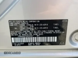 2024 Toyota bZ4X XLE with VIN JTMAAAAA1RA044367, listed as a Copart auction lot 59583075 with 10,890 mi miles and Salvage title. Bid and sale history available at DreamBid. Image 13.