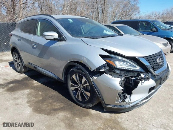 2023 Nissan Murano SV with VIN 5N1AZ2BJ2PC139188, listed as a IAAI auction lot 41692844 with 52,632 mi miles. Bid and sale history available at carsss.com. Image 1.