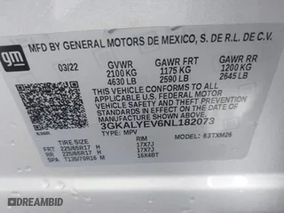 2022 GMC Terrain AT4 with VIN 3GKALYEV6NL182073, listed as a IAAI auction lot 41580354 with 57,273 mi miles. Bid and sale history available at carsss.com. Image 9.