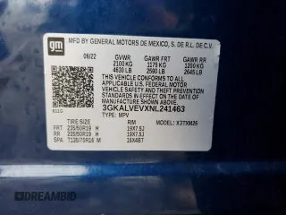 2022 GMC Terrain SLT with VIN 3GKALVEVXNL241463, listed as a Copart auction lot 58688225 with 43,051 mi miles and Salvage title. Bid and sale history available at DreamBid. Image 13.