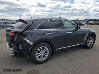 2017 Infiniti QX70 with VIN JN8CS1MU4HM142452, listed as a Copart auction lot 53064715 with 55,181 mi miles and Salvage Title. Bid and sale history available at carsss.com. Image 3.