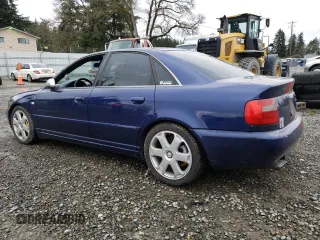2001 Audi S4 with VIN WAURD68D61A133182, listed as a Copart auction lot 46360985 with 221,354 mi miles and Salvage Title. Bid and sale history available at carsss.com. Image 2.