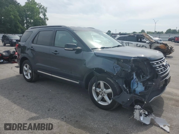 2017 Ford Explorer XLT with VIN 1FM5K8D88HGD74448, listed as a Copart auction lot 57061275 with 110,439 mi miles and Salvage title. Bid and sale history available at DreamBid. Image 4.