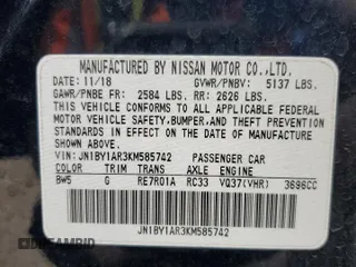 2019 Infiniti Q70 Luxe with VIN JN1BY1AR3KM585742, listed as a Copart auction lot 49002355 with 102,693 mi miles and Salvage Title. Bid and sale history available at DreamBid. Image 12.