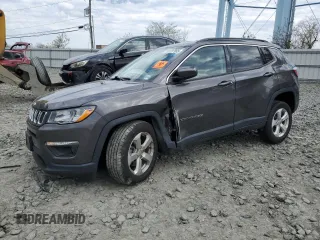 2020 Jeep Compass Latitude with VIN 3C4NJDBB1LT205116, listed as a Copart auction lot 53227985 with 51,688 mi miles and Salvage title. Bid and sale history available at DreamBid. Image 1.