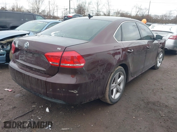 2013 Volkswagen Passat SE w/Sunroof & Nav with VIN 1VWBP7A37DC075527, listed as a IAAI auction lot 41055338 with 151,177 mi miles. Bid and sale history available at carsss.com. Image 4.