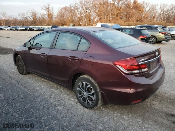 2013 Honda Civic Sdn LX with VIN 19XFB2F50DE091609, listed as a Copart auction lot 78881994 with 208,505 mi miles and Salvage Title. Bid and sale history available at carsss.com. Image 2.