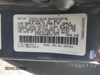 2013 Toyota Corolla L with VIN 5YFBU4EE0DP213874, listed as a Copart auction lot 52297515 with 130,870 mi miles and Salvage Title. Bid and sale history available at carsss.com. Image 13.