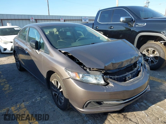 2014 Honda Civic Sedan EX with VIN 19XFB2F80EE022611, listed as a IAAI auction lot 41988944 with 108,807 mi miles. Bid and sale history available at carsss.com. Image 1.