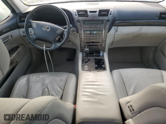 2007 Lexus LS 460 with VIN JTHBL46F175014438, listed as a Copart auction lot 62513655 with 128,213 mi miles and Salvage title. Bid and sale history available at DreamBid. Image 8.