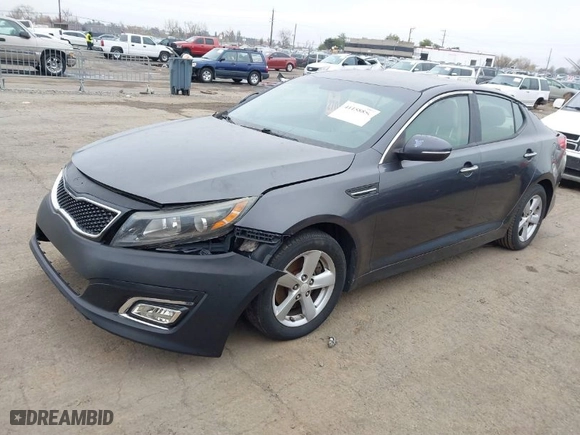 2015 Kia Optima LX with VIN 5XXGM4A76FG445632, listed as a IAAI auction lot 41158856 with 185,189 mi miles. Bid and sale history available at carsss.com. Image 2.