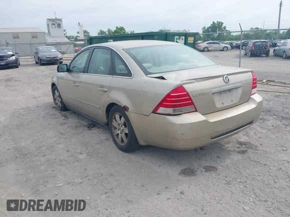 2005 Mercury Montego Luxury z VIN 1MEFM40125G612342, wystawiony jako IAAI lot #42393622 z przebiegiem 248 945 mil mil oraz . Historia ofert i sprzedaży dostępna na DreamBid. Obrazek 3.