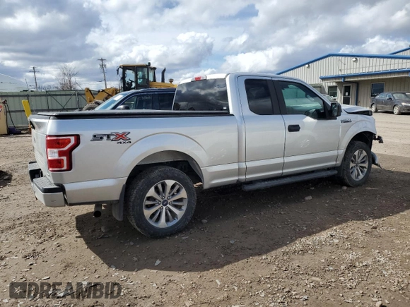 2018 Ford F-150 XL with VIN 1FTEX1EP8JFB61837, listed as a Copart auction lot 50494985 with 37,363 mi miles and Salvage Title. Bid and sale history available at carsss.com. Image 3.