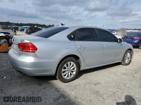 2014 Volkswagen Passat S with VIN 1VWAS7A30EC092486, listed as a Copart auction lot 87487514 with 15,800 mi miles and Salvage Title. Bid and sale history available at carsss.com. Image 3.