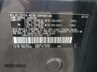 2014 Toyota RAV4 LE with VIN JTMZFREV2EJ021058, listed as a Copart auction lot 64478785 with 71,108 mi miles and Salvage title. Bid and sale history available at DreamBid. Image 13.