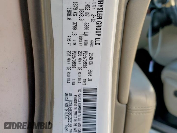 2012 Jeep Grand Cherokee Limited with VIN 1C4RJEBG8CC223160, listed as a Copart auction lot 47948445 with 122,077 mi miles and Salvage Title. Bid and sale history available at carsss.com. Image 14.