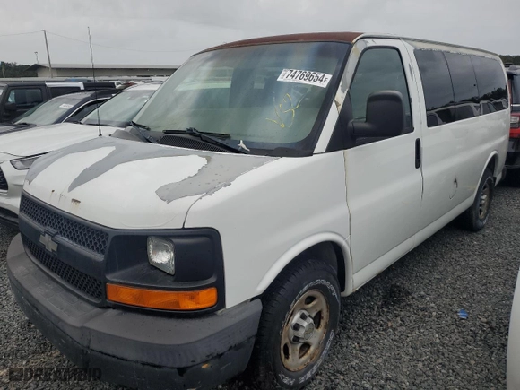2003 Chevrolet Express Passenger with VIN 1GNFG15T531190575, listed as a Copart auction lot 74769654 with 0 mi miles and Salvage Title. Bid and sale history available at carsss.com. Image 1.