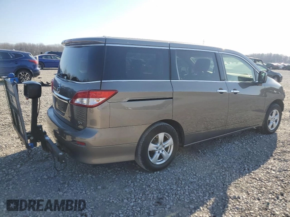 2015 Nissan Quest SV with VIN JN8AE2KP1F9120667, listed as a Copart auction lot 48436865 with 131,819 mi miles and Salvage Title. Bid and sale history available at carsss.com. Image 3.