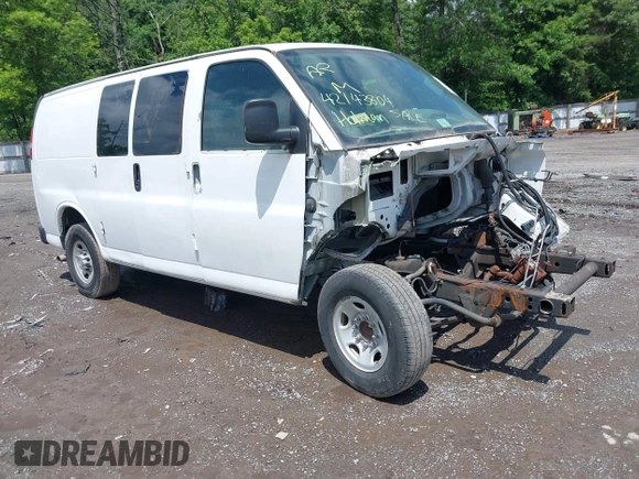 2014 Chevrolet Express Cargo with VIN 1GCWGFCA2E1198370, listed as a IAAI auction lot 42143804 with Not provided miles and . Bid and sale history available at DreamBid. Image 1.