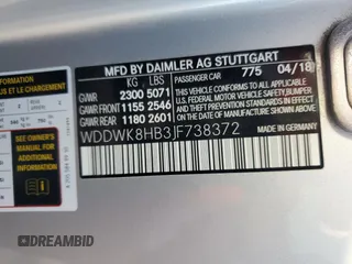 2018 Mercedes-Benz C 63 S AMG with VIN WDDWK8HB3JF738372, listed as a Copart auction lot 74063174 with 35,389 mi miles and Salvage Title. Bid and sale history available at carsss.com. Image 15.