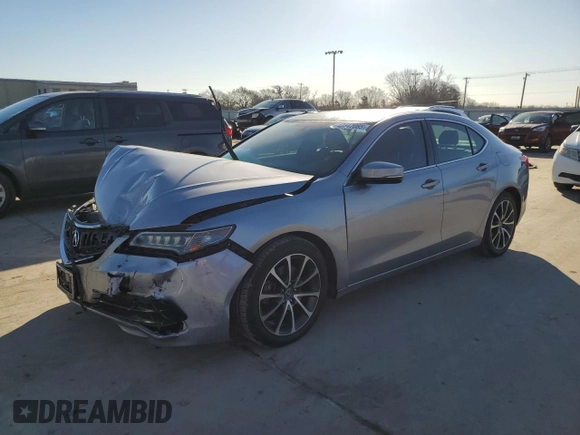 2015 Acura TLX V6 with VIN 19UUB2F39FA021135, listed as a Copart auction lot 47417085 with 104,997 mi miles and Salvage Title. Bid and sale history available at carsss.com. Image 1.