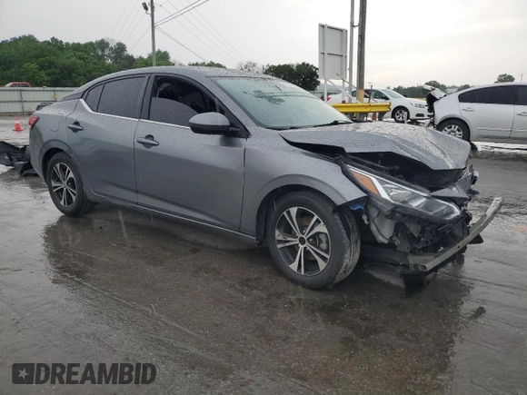 2021 Nissan Sentra SV with VIN 3N1AB8CV6MY222500, listed as a Copart auction lot 57531395 with 80,129 mi miles and Salvage title. Bid and sale history available at DreamBid. Image 4.