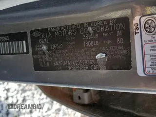 2012 Kia Forte EX with VIN KNAFU4A2XC5579363, listed as a Copart auction lot 76533544 with 170,545 mi miles and Clean Title. Bid and sale history available at carsss.com. Image 12.