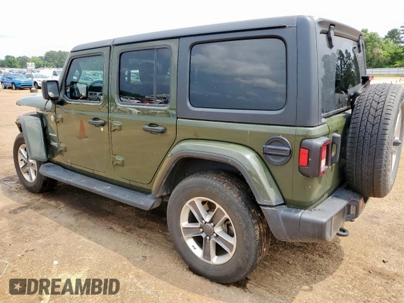 2021 Jeep Wrangler Unlimited Sahara with VIN 1C4HJXEN5MW591989, listed as a Copart auction lot 57535645 with 80,923 mi miles and Salvage title. Bid and sale history available at DreamBid. Image 2.