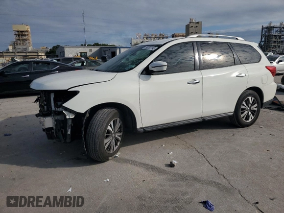 2017 Nissan Pathfinder S with VIN 5N1DR2MN8HC656610, listed as a Copart auction lot 59202795 with 109,262 mi miles and Salvage title. Bid and sale history available at DreamBid. Image 1.