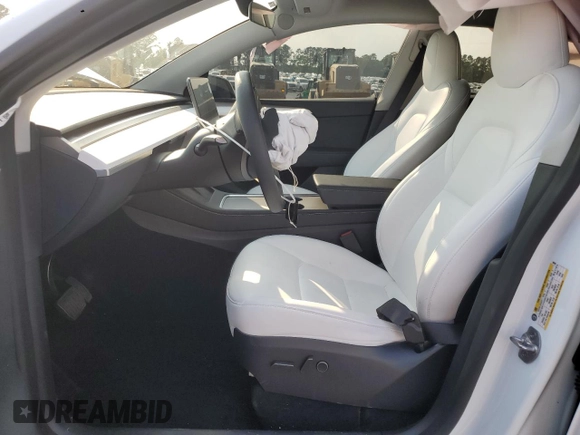 2024 Tesla Model Y Long Range with VIN 7SAYGAEEXRF109995, listed as a Copart auction lot 55160345 with Not provided miles and Salvage title. Bid and sale history available at DreamBid. Image 7.