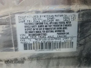2021 Nissan Sentra SV with VIN 3N1AB8CV4MY279651, listed as a Copart auction lot 49442595 with 54,712 mi miles and Salvage Title. Bid and sale history available at DreamBid. Image 12.