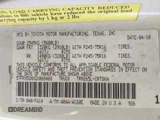 2016 Toyota Tacoma SR with VIN 5TFRX5GNXGX068468, listed as a IAAI auction lot 41844337 with 284,068 mi miles and . Bid and sale history available at carsss.com. Image 9.