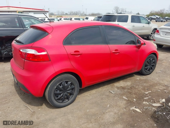 2013 Kia Rio LX with VIN KNADM5A32D6126632, listed as a IAAI auction lot 42014867 with 156,098 mi miles. Bid and sale history available at carsss.com. Image 4.
