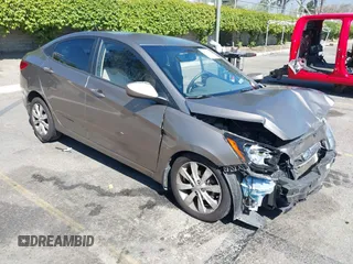 2013 Hyundai Accent GLS with VIN KMHCU4AE3DU314187, listed as a IAAI auction lot 42001713 with 99,845 mi miles. Bid and sale history available at carsss.com. Image 1.