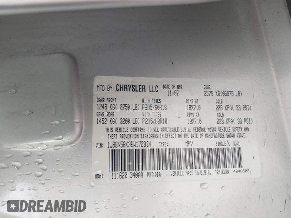 2008 Jeep Liberty Limited with VIN 1J8GN58K38W172334, listed as a IAAI auction lot 40914236 with 177,054 mi miles and . Bid and sale history available at carsss.com. Image 9.